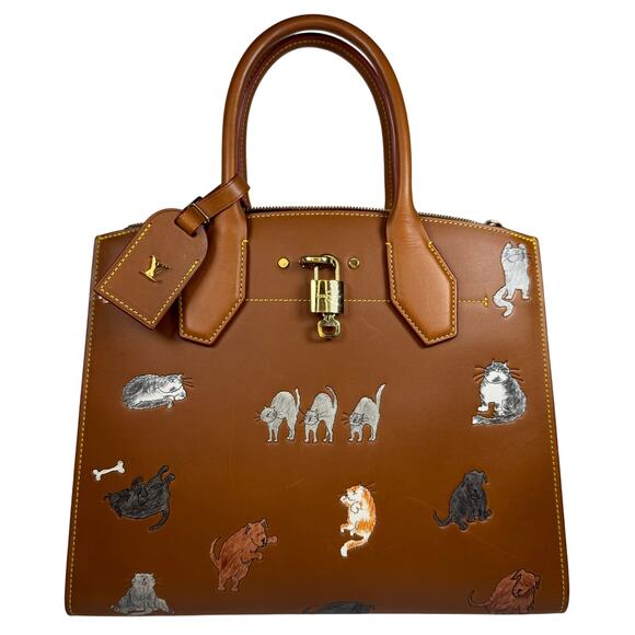 Louis Vuitton Catogram City Steamer bag MM cat tote Grace Coddington Rare L V - Picture 1 of 14